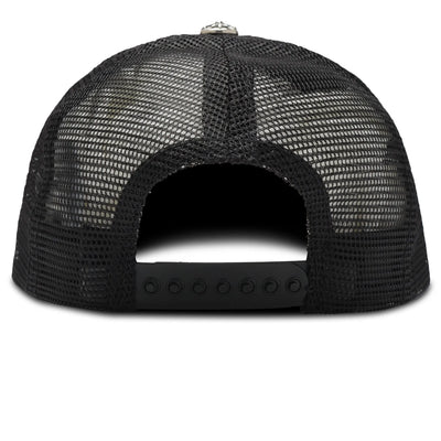 Chrome Hearts CH Hollywood Usa Black Trucker Cap