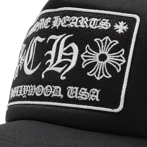 Chrome Hearts CH Hollywood Usa Black Trucker Cap