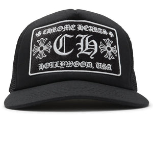Chrome Hearts CH Hollywood Usa Black Trucker Cap