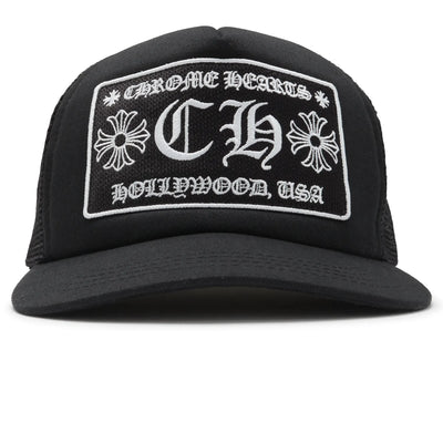 Chrome Hearts CH Hollywood Usa Black Trucker Cap