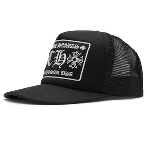 Chrome Hearts CH Hollywood Usa Black Trucker Cap