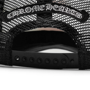 Chrome Hearts Eyechart Black White Red Trucker Cap