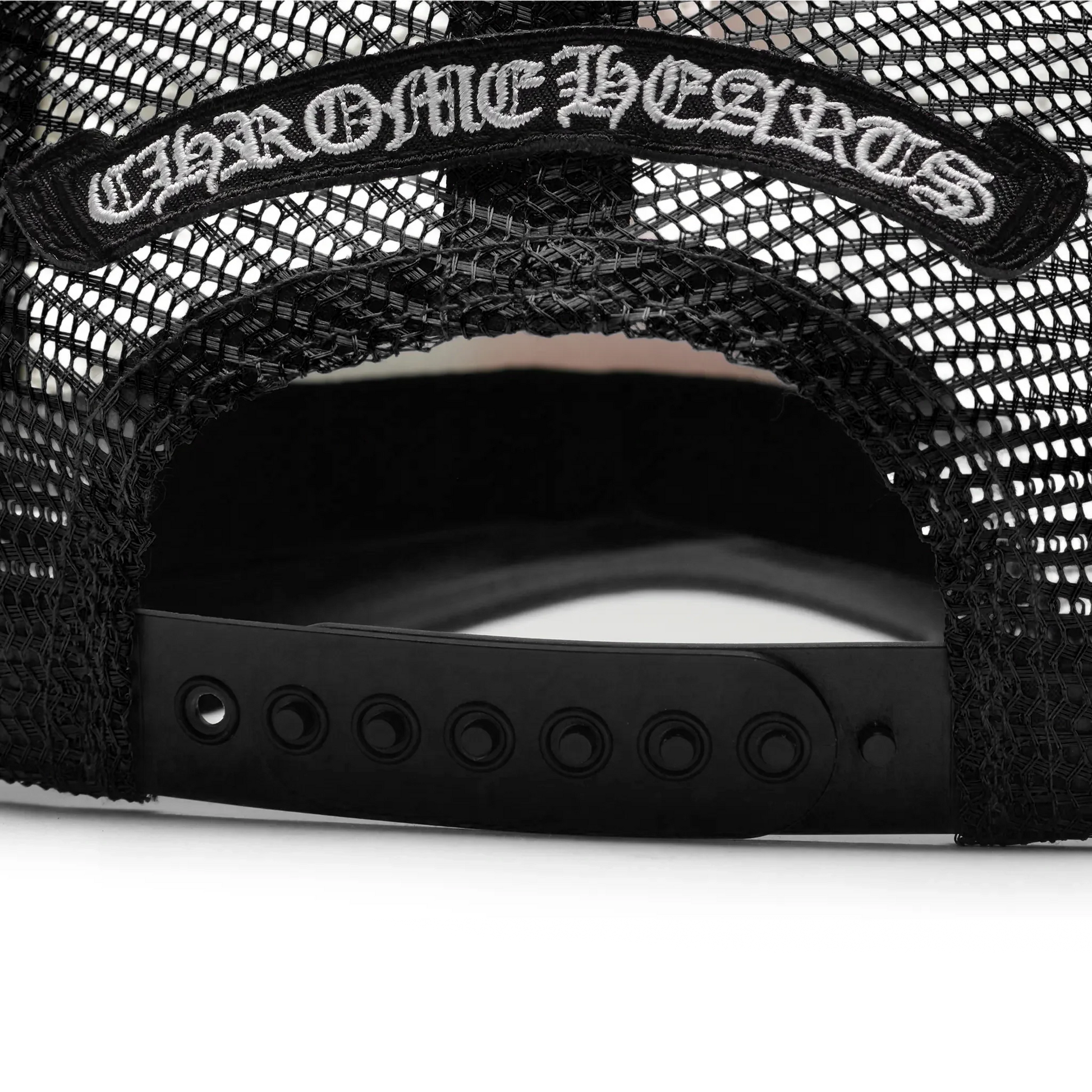 Chrome Hearts Eyechart Black White Red Trucker Cap