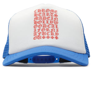 Chrome Hearts Eyechart Blue White Red Trucker Cap