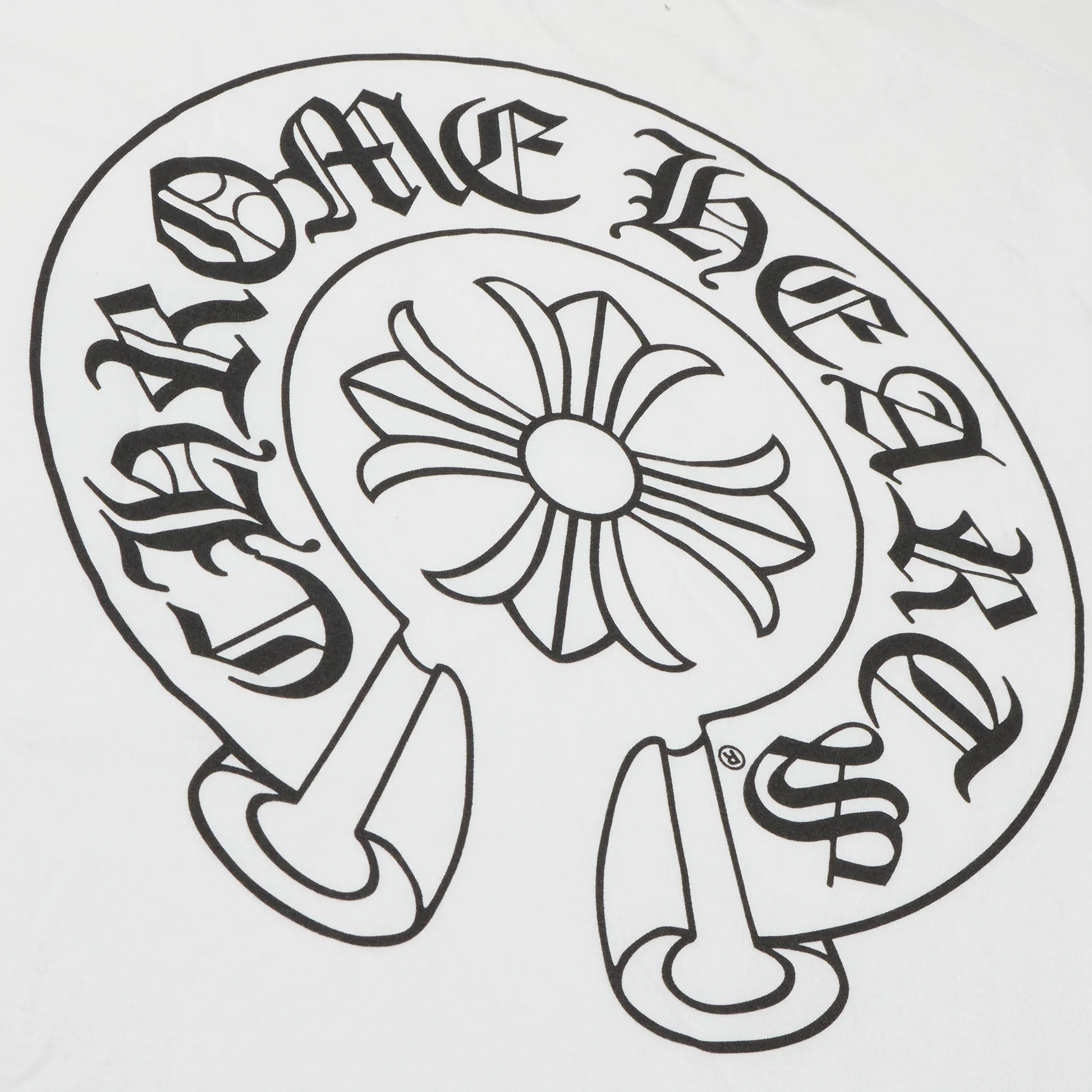 Chrome Hearts Horse Shoe Pocket Logo White T Shirt