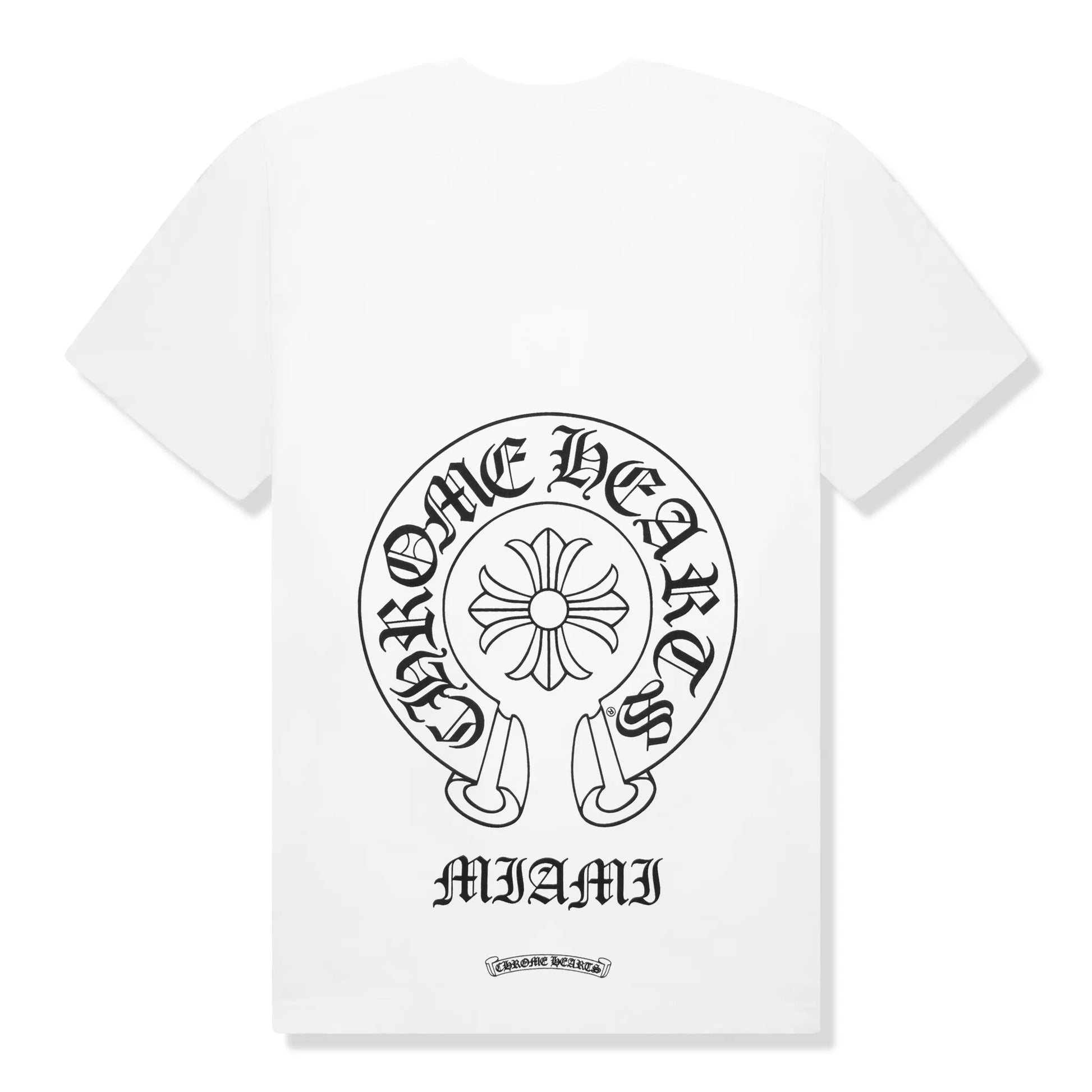 Chrome Hearts Horse Shoe Pocket Miami Exclusive White T-Shirt