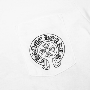 Chrome Hearts Horse Shoe Pocket Miami Exclusive White T-Shirt