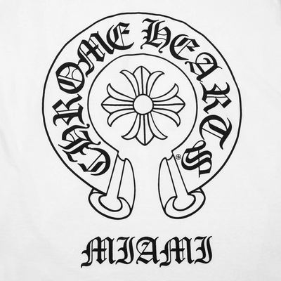 Chrome Hearts Horse Shoe Pocket Miami Exclusive White T-Shirt