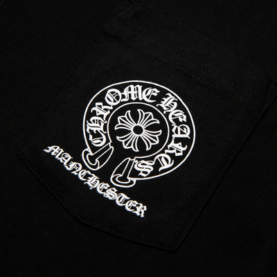 Chrome Hearts Manchester Exclusive Horse Shoe Pocket Logo L/S Black T Shirt