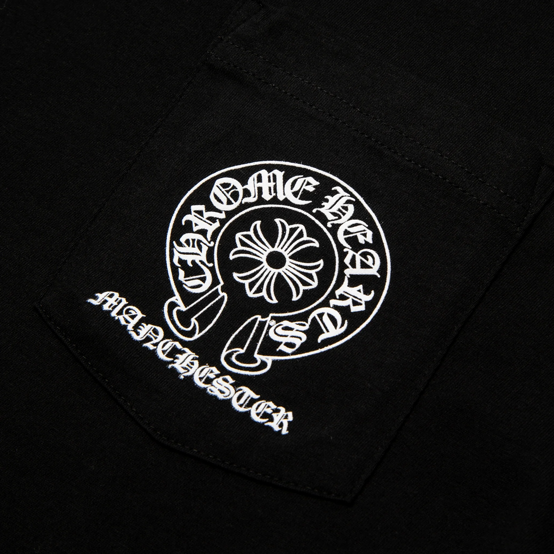 Chrome Hearts Manchester Exclusive Horse Shoe Pocket Logo L/S Black T Shirt