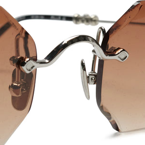 Chrome Hearts Pills III Custom Silver Brown Diamond Cut Sunglasses