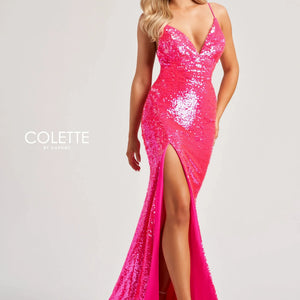 Colette by Daphne CL8070 Long Mermaid Formal Sequin Prom Dress