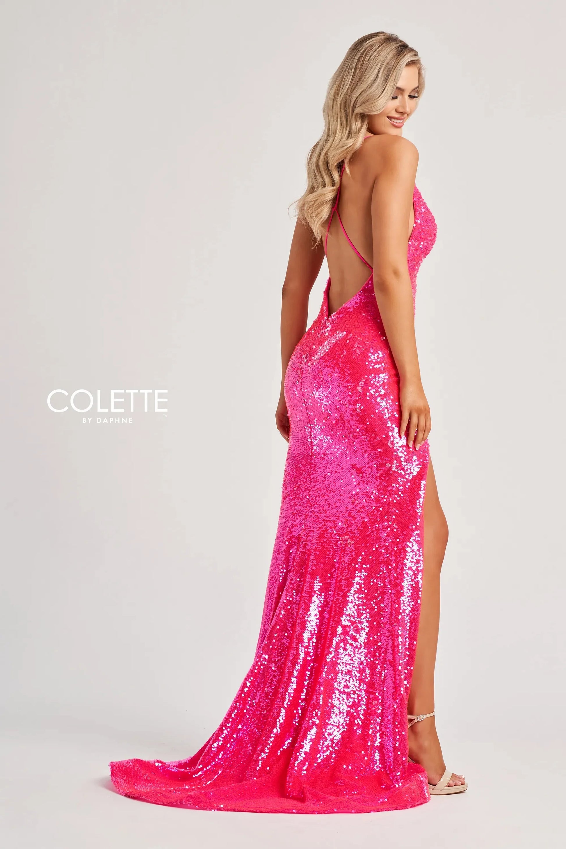 Colette by Daphne CL8070 Long Mermaid Formal Sequin Prom Dress