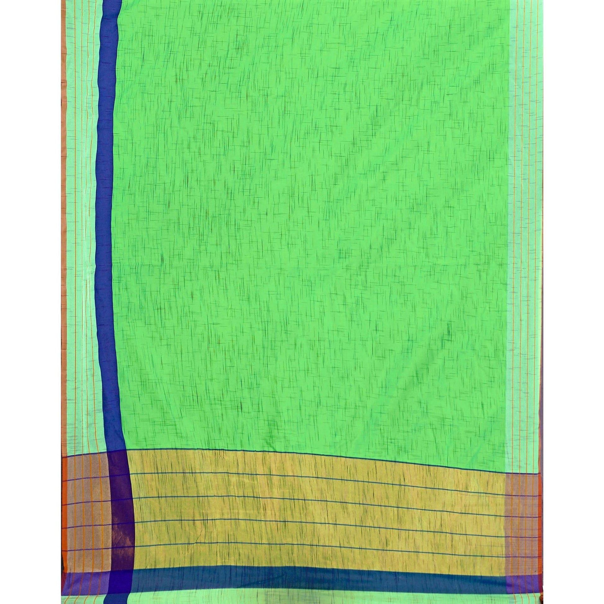 Classy Bright Green Colored Casual Printed Art Silk Saree