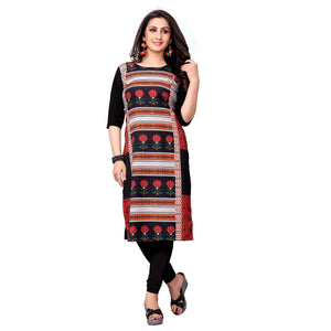 Classy Multi Colored Casual Printed Crepe Kurti
