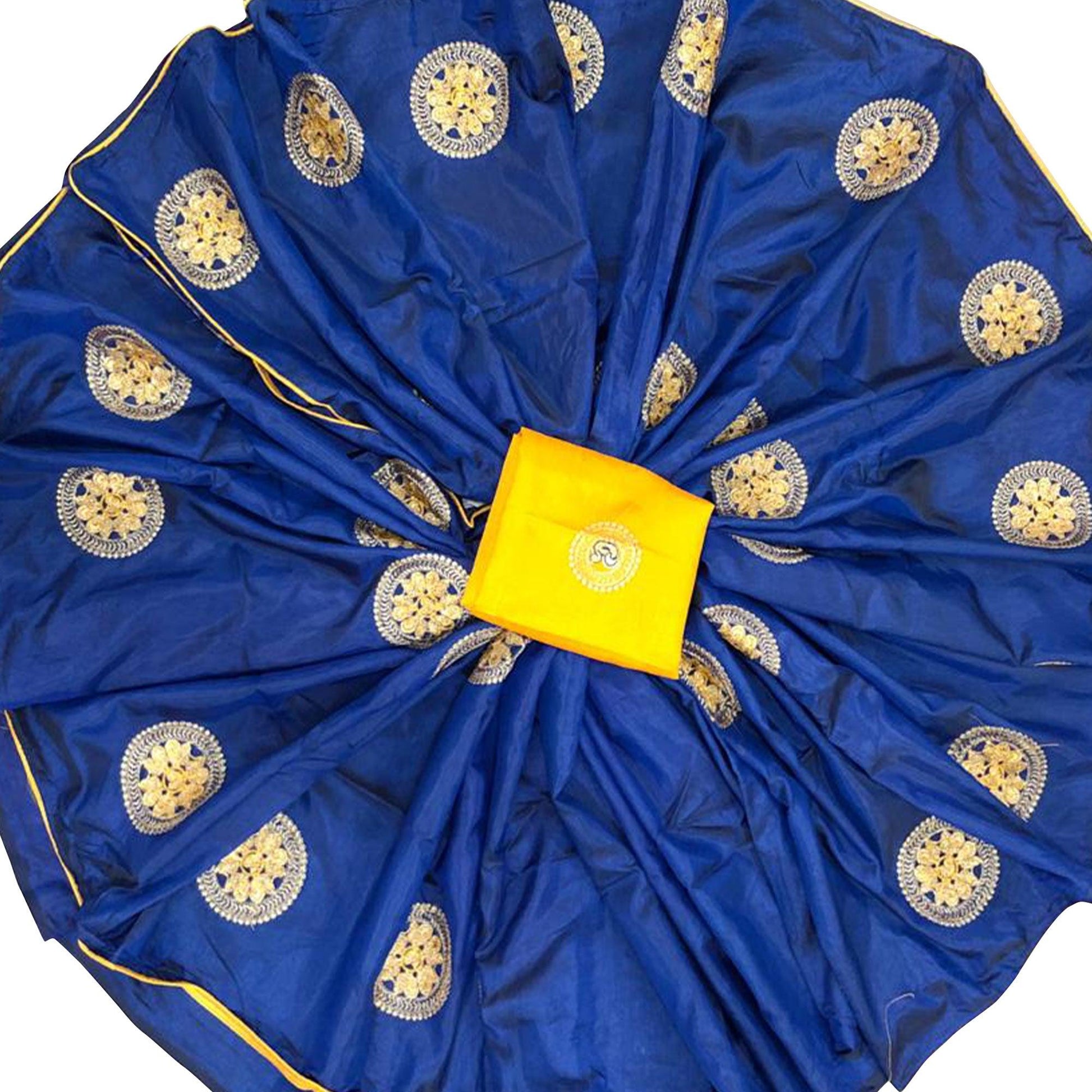 Classy Navy Blue Colored Festive Wear Embroidered Art Silk Saree