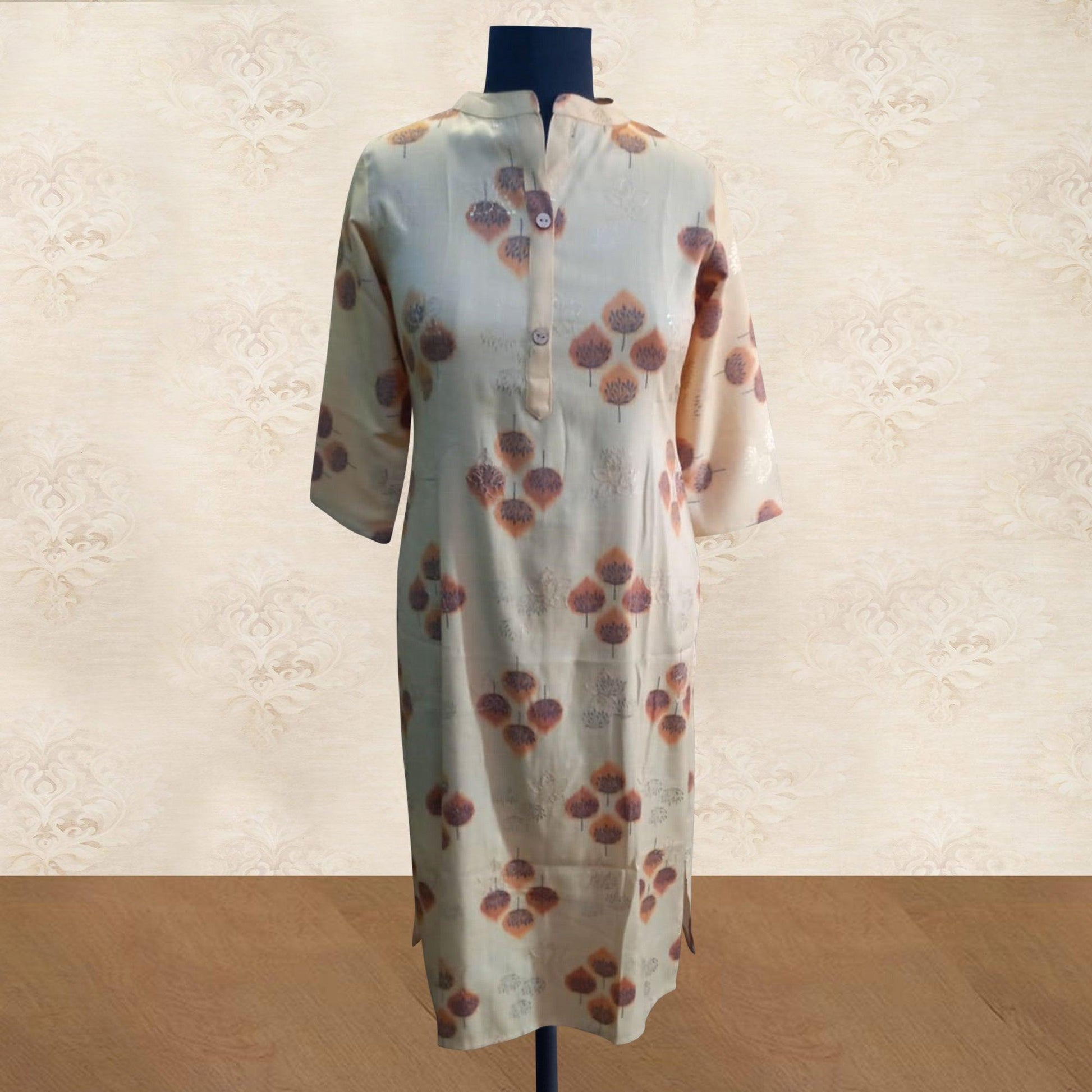 Classy Pastel Yellow Colored Casual Wear Printed Cotton Kurti