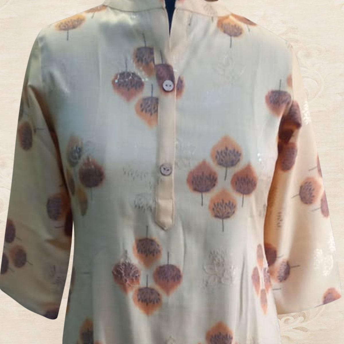 Classy Pastel Yellow Colored Casual Wear Printed Cotton Kurti