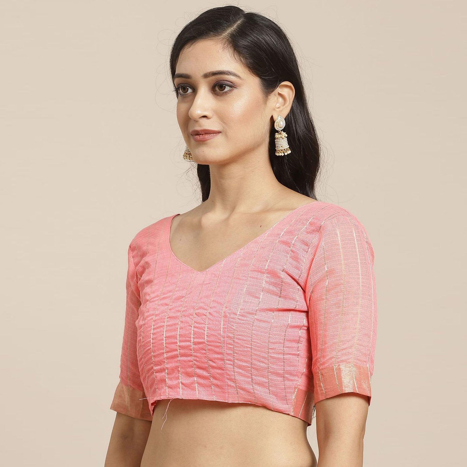 Classy Peach Colored Casual Wear Floral Embroidered Silk Saree With Tassels