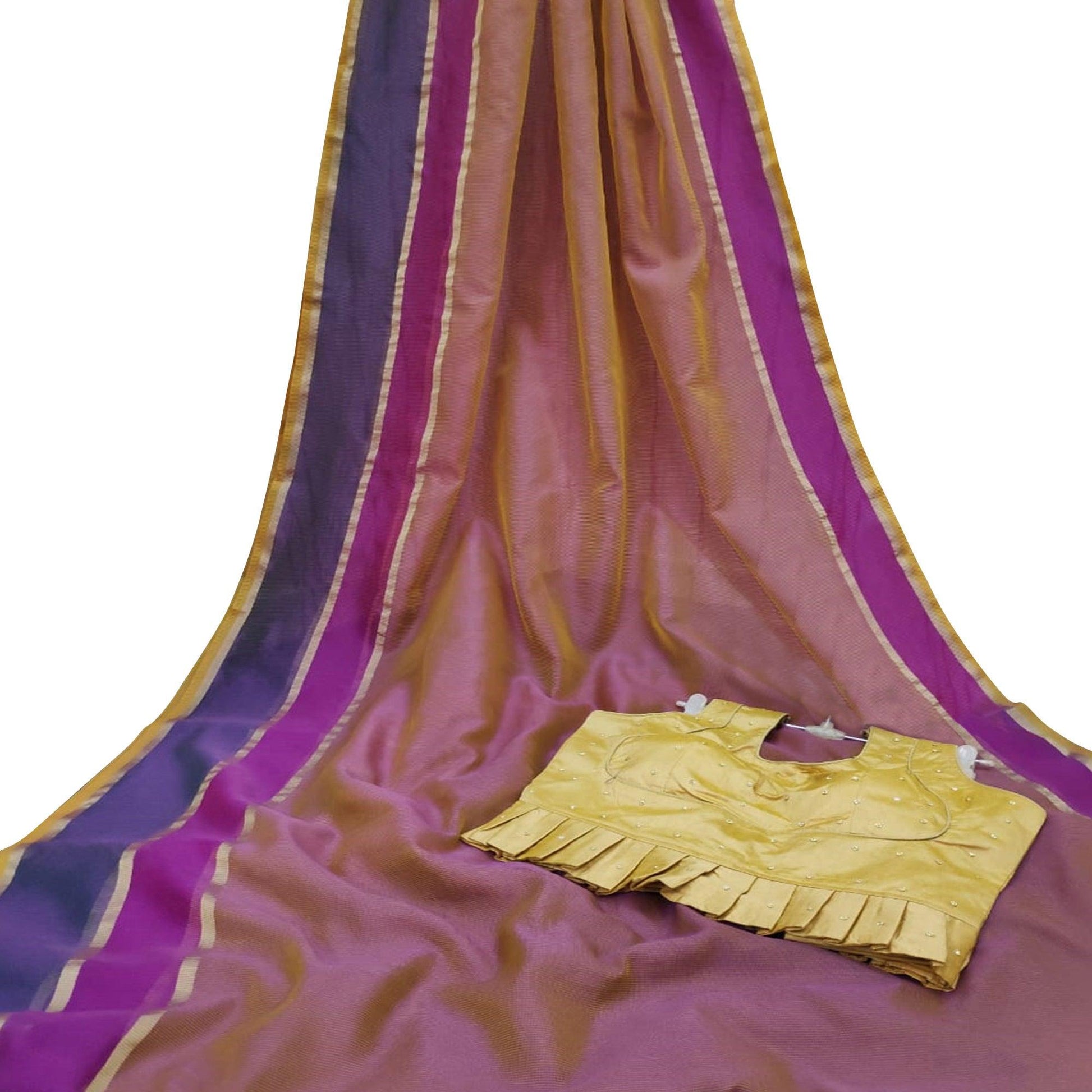 Classy Purple Colored Festive Wear Woven Silk Saree