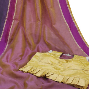 Classy Purple Colored Festive Wear Woven Silk Saree