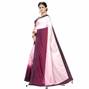 Classy Purple Colored Partywear Stone Work Sana Silk Saree