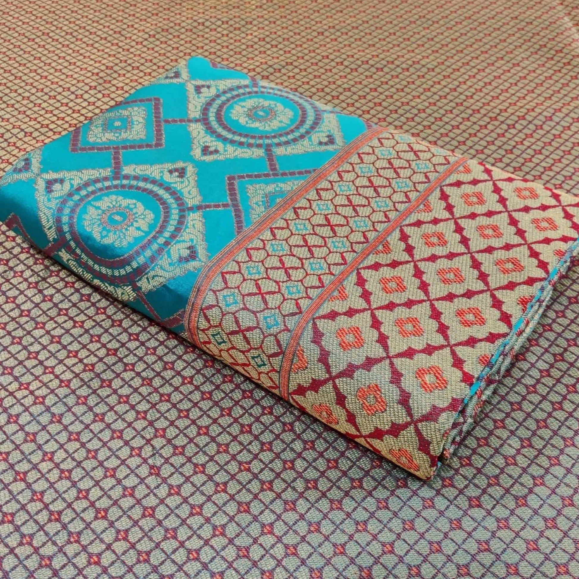 Classy Turquoise Blue Colored Festive Wear Woven Patola Silk Saree