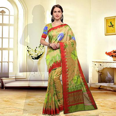 Classy Yellow Colored Festive Wear Art Silk Saree