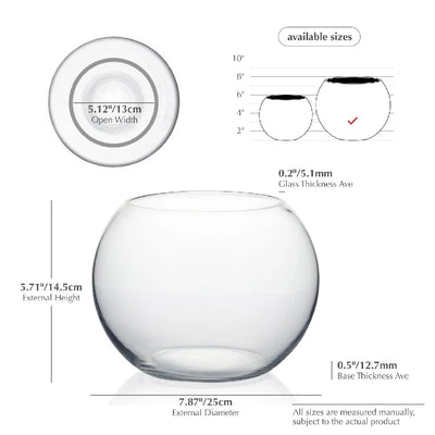 Thick Glass Bubble Ball Flower Vase