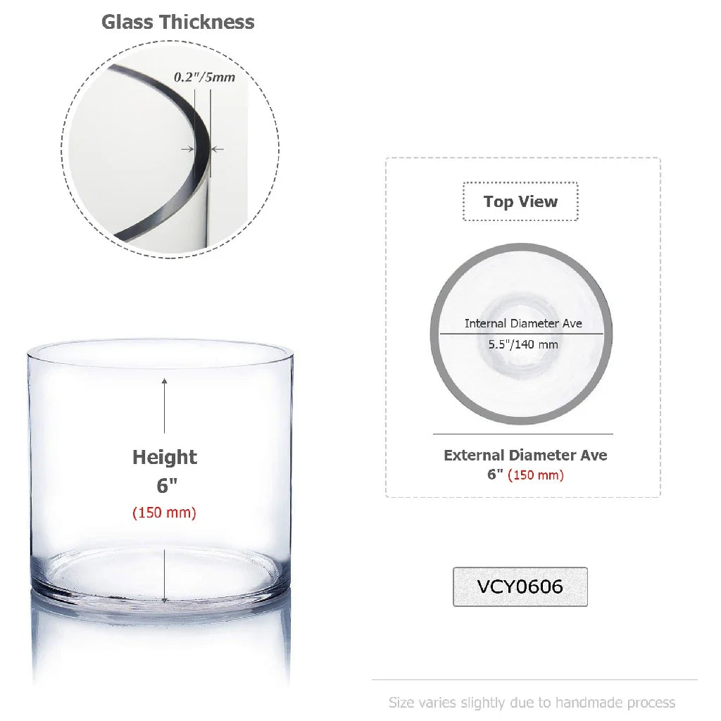 Clear Glass Cylinder Flower Vase