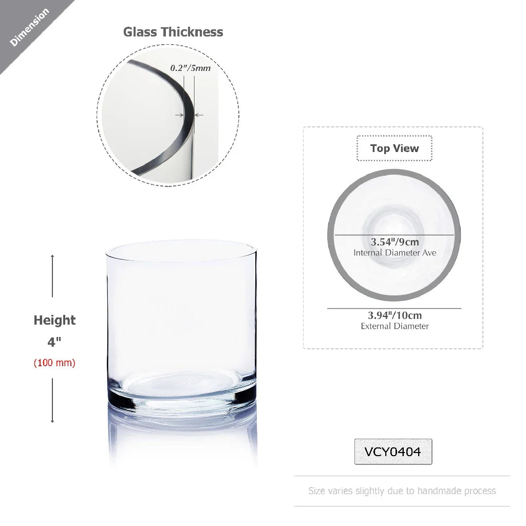 Clear Glass Cylinder Flower Vase