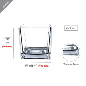 Clear Glass Floral Cube Vase