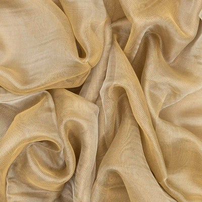 Taupe Blended Tussar Tissue Saree With Zari Border-Taupe