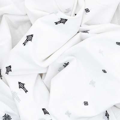 White Handwoven Chirala Saree With Temple Border-White