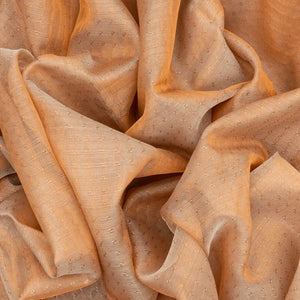 Peach Blended Tussar Tissue Saree With Silver Zari Border-Peach