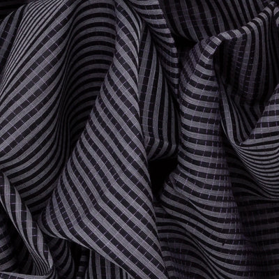 Black Handloom Chirala Silk Cotton Saree With Cream Border-Black