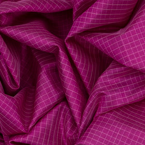 Pink Handloom Chirala Silk Cotton With Checks-Pink