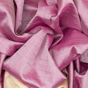 Dusty Pink Handloom Chirala Silk Cotton Saree With Beige Border-Dusty Pink