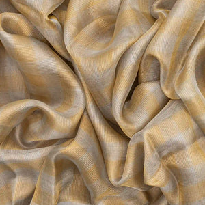 Gold Blended Tussar Tissue Saree With Checks-Gold