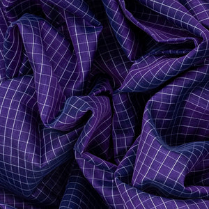Violet Handloom Chirala Silk Cotton With Checks-Violet