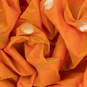 Orange Handloom Chirala Silk Cotton With Red Border-Orange
