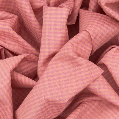 Light Peach Handloom Chirala Silk Cotton Saree With Checks-Light Peach