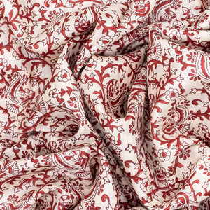 White Handloom Tussar Silk Saree With Printed Annam Vine Motifs-White