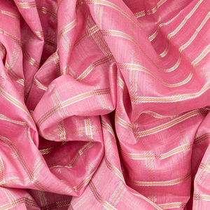 Bubble gum Pink Handloom Chirala Silk Cotton Saree With Annam Motifs-BubbleGum Pink
