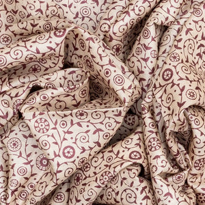 White Handloom Tussar Silk Saree With Printed Vine Motifs-White