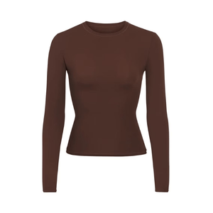 Skims Fits Everybody Long Sleeve T-Shirt Cocoa