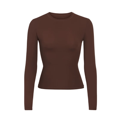 Skims Fits Everybody Long Sleeve T-Shirt Cocoa