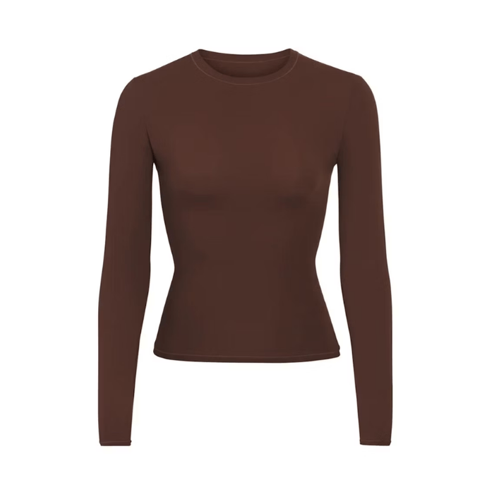 Skims Fits Everybody Long Sleeve T-Shirt Cocoa