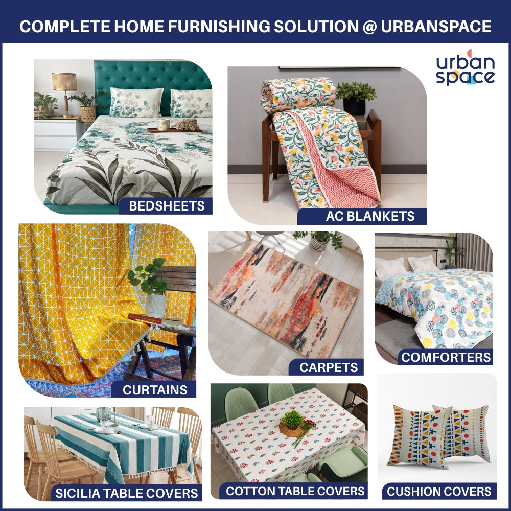 Serene Collection - Breathable 200 TC 100% Pure Cotton Single Bedsheet with Pillow Cover, Floral Moroccan - Blue