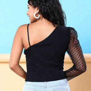 Women Top With Meash Sleeves